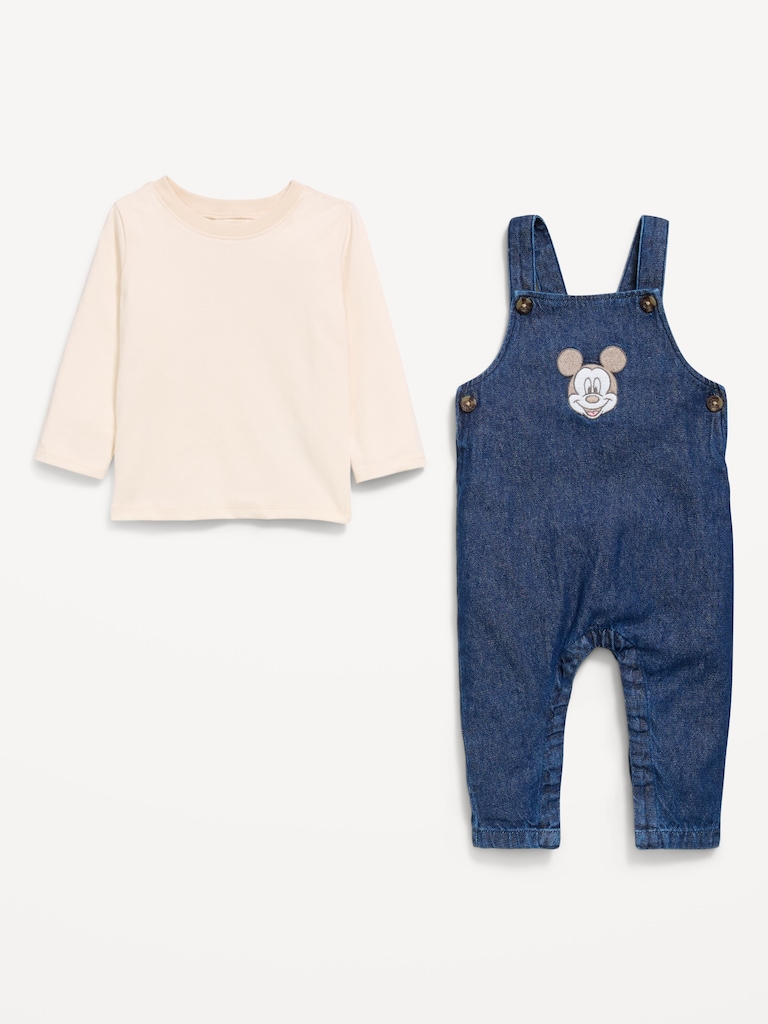 Disney© Long-Sleeve T-Shirt and Overalls Set for Baby