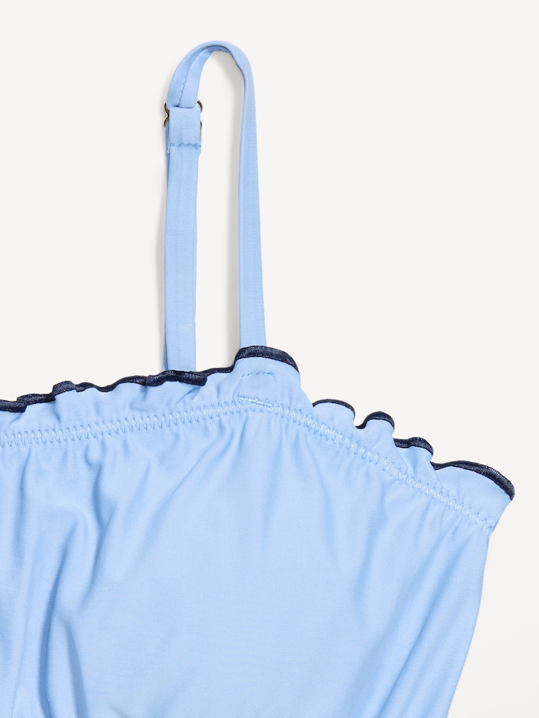 Scoop-Neck Ruffle Swim Top