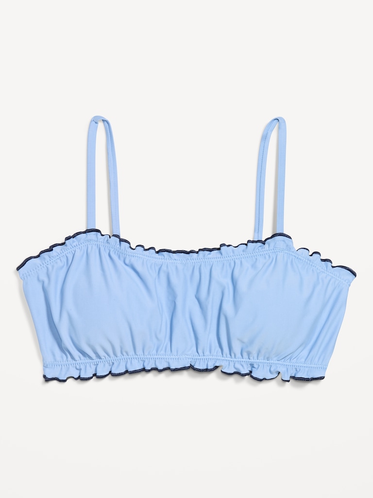 Scoop-Neck Ruffle Swim Top