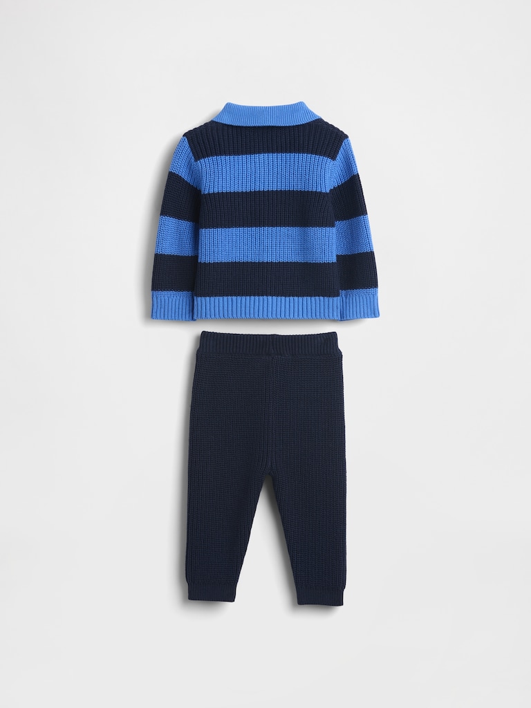 Baby Collared Cardigan Sweater Set