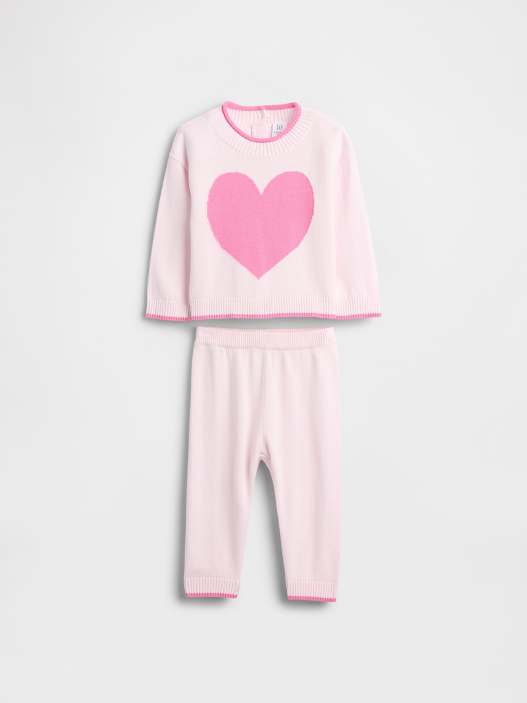 Baby Heart Sweater Set