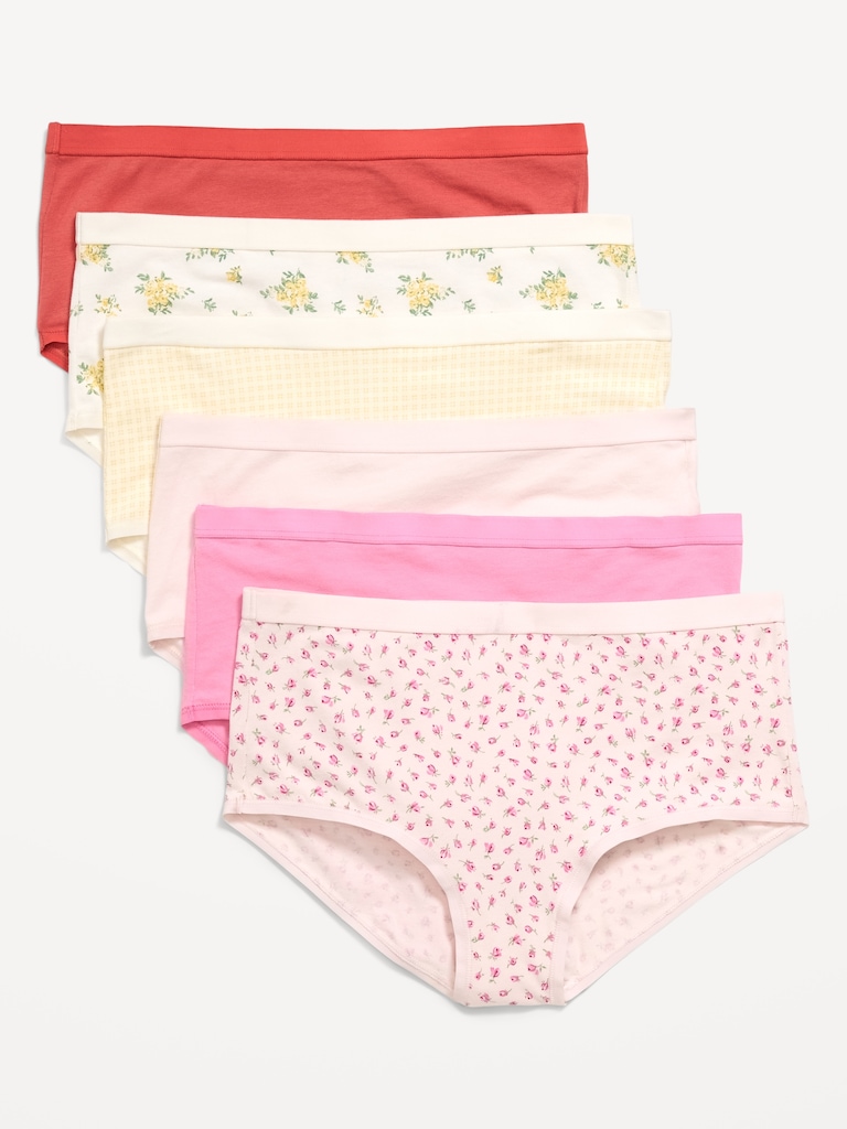 High-Waisted Everyday Brief Cotton Underwear 6-Pack