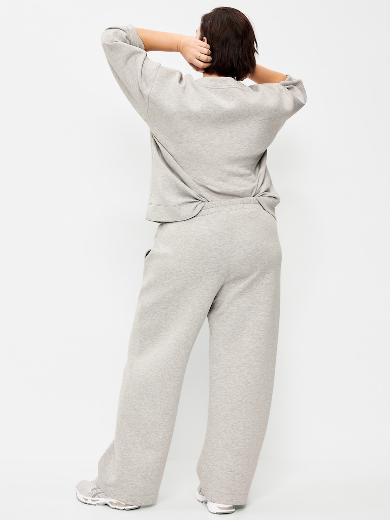 High-Waisted Bounce Fleece Wide-Leg Sweatpants