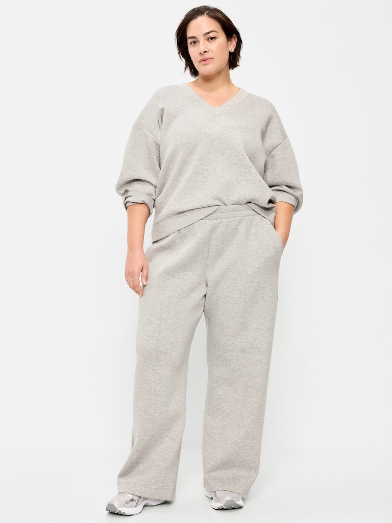 High-Waisted Bounce Fleece Wide-Leg Sweatpants