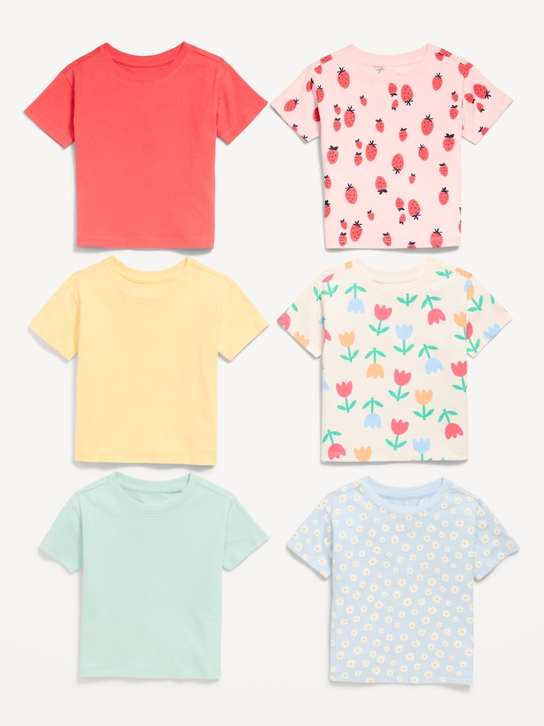 Short-Sleeve T-Shirt 6-Pack for Toddler Girls