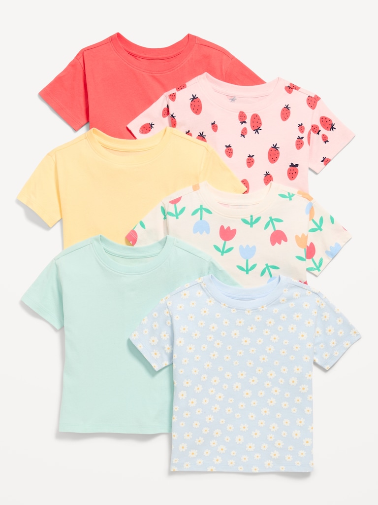 Short-Sleeve T-Shirt 6-Pack for Toddler Girls