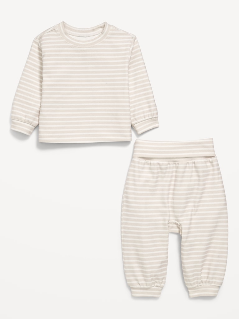 Cozy-Knit Long-Sleeve Top and Leggings Set for Baby