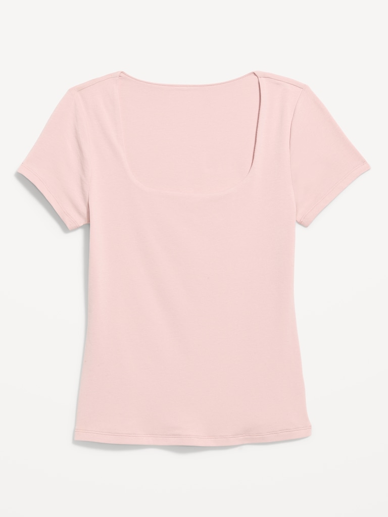Hug Double-Layer Scoop-Neck Top