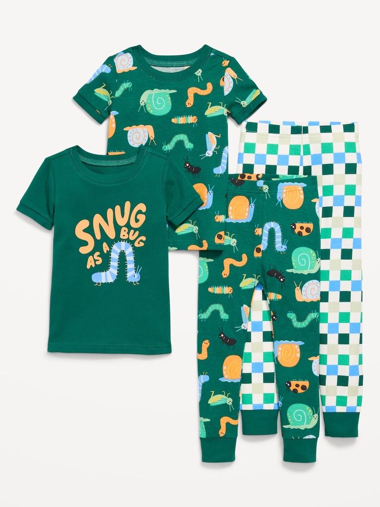 Printed Snug-Fit Pajama 4-Piece for Toddler & Baby