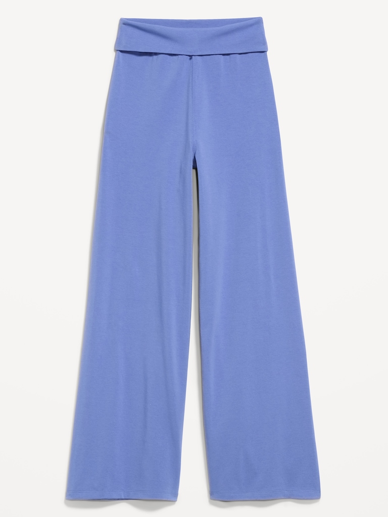 High-Waisted PowerChill Fold-Over Wide-Leg Pants