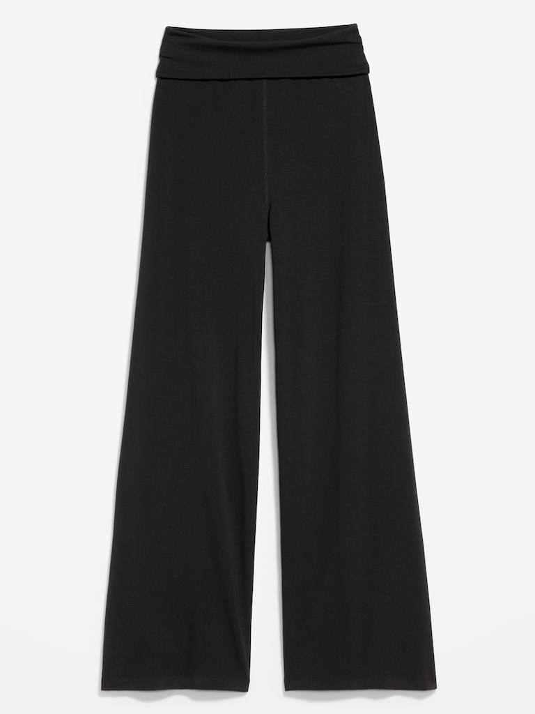 High-Waisted PowerChill Fold-Over Wide-Leg Pants