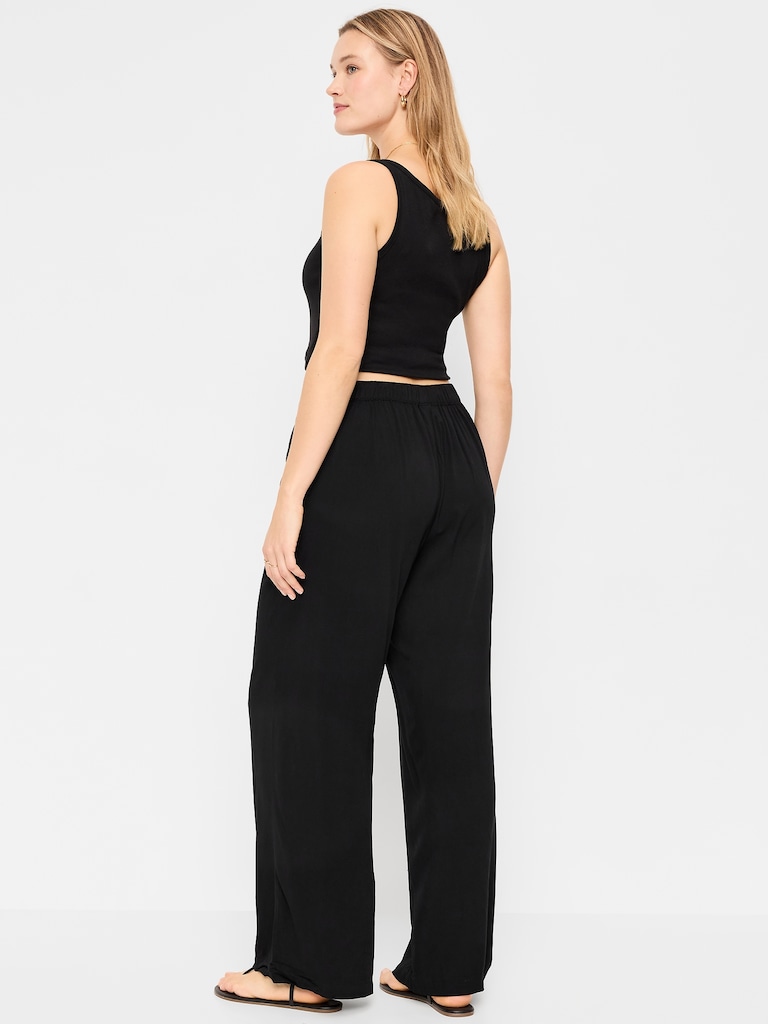High-Waisted Playa Wide-Leg Pants