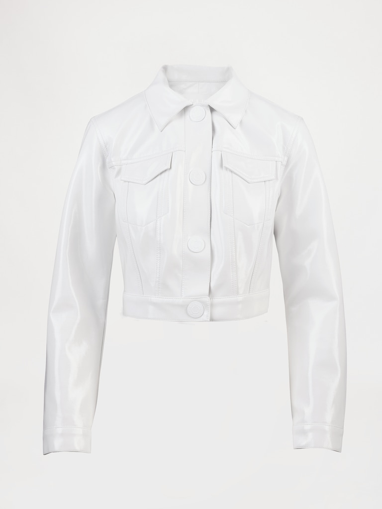 GapStudio Vegan Patent Leather Crop Jacket