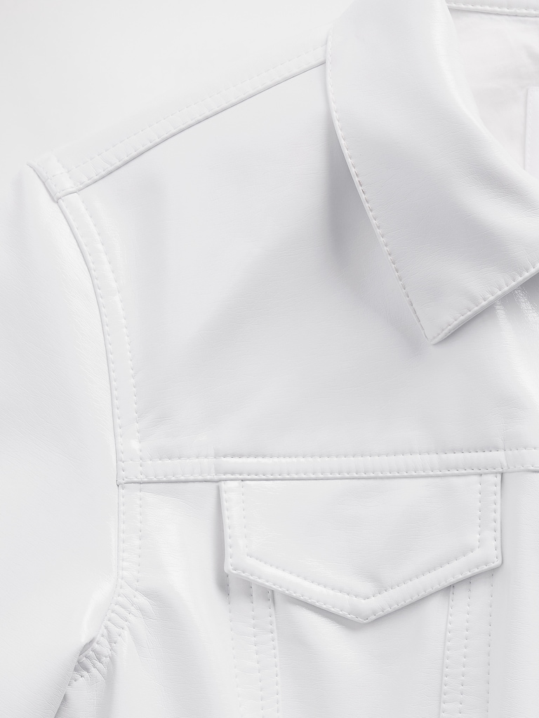 GapStudio Vegan Patent Leather Crop Jacket