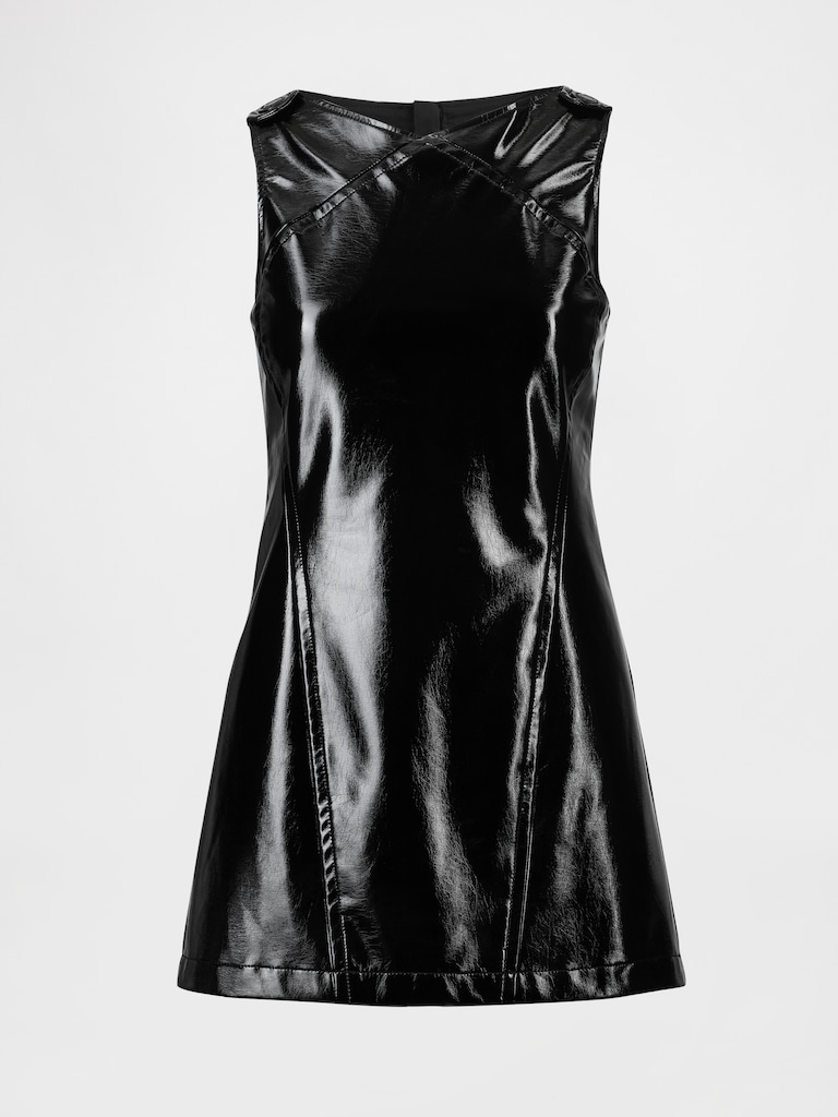 GapStudio Vegan Patent Leather Mini Dress