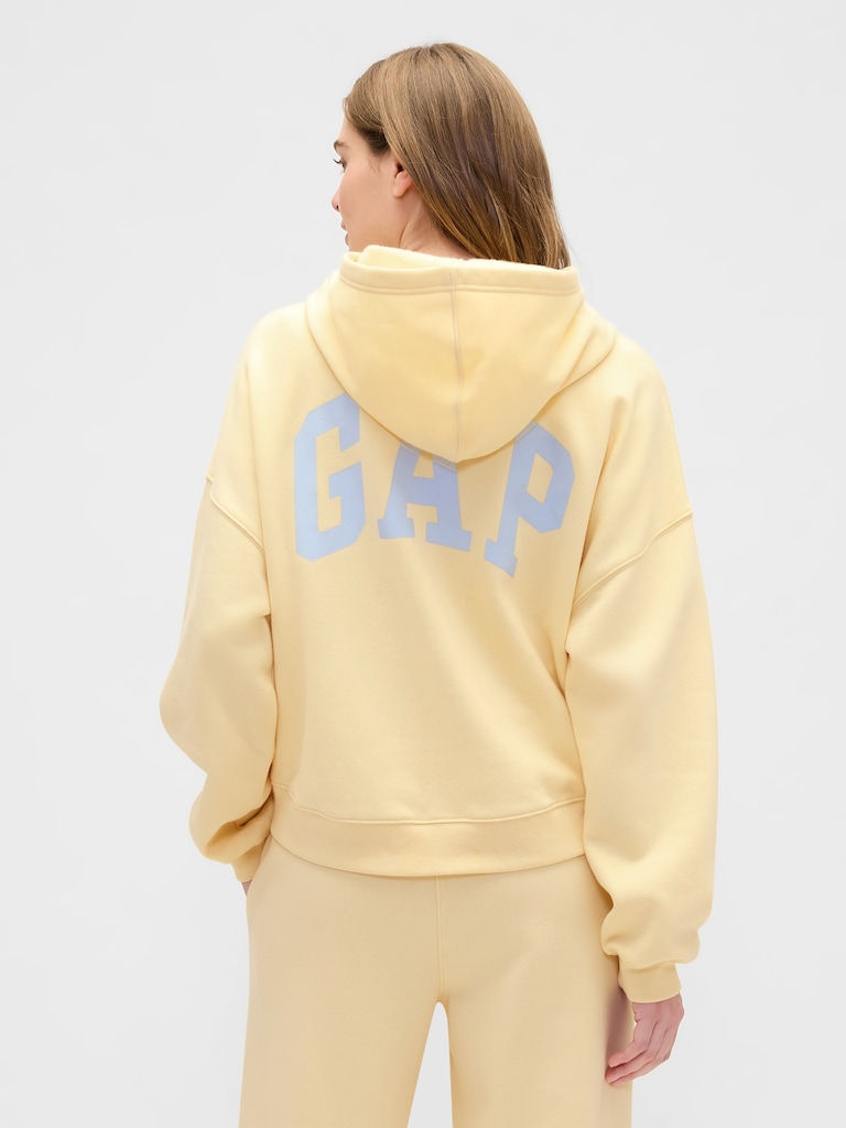 Relaxed Gap Mini-Logo Cropped Hoodie
