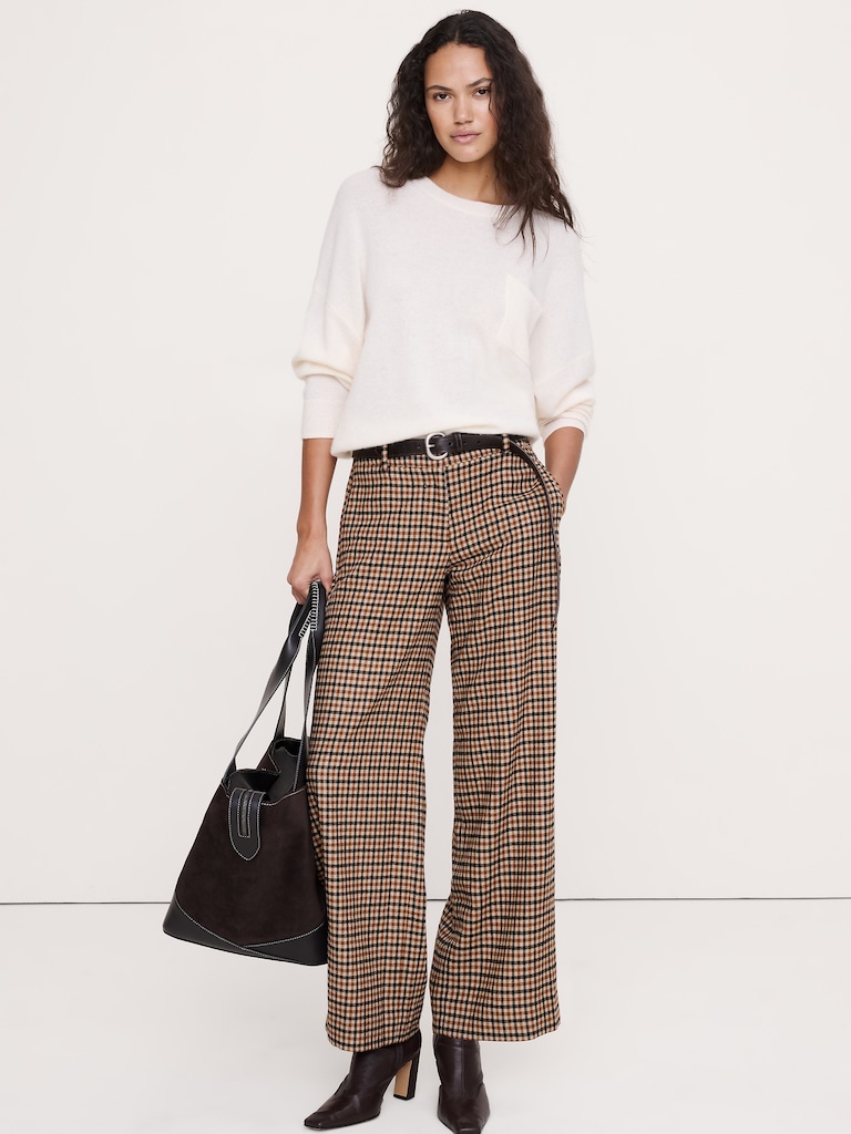 The Everyday Wide-Leg Pant in Flannel