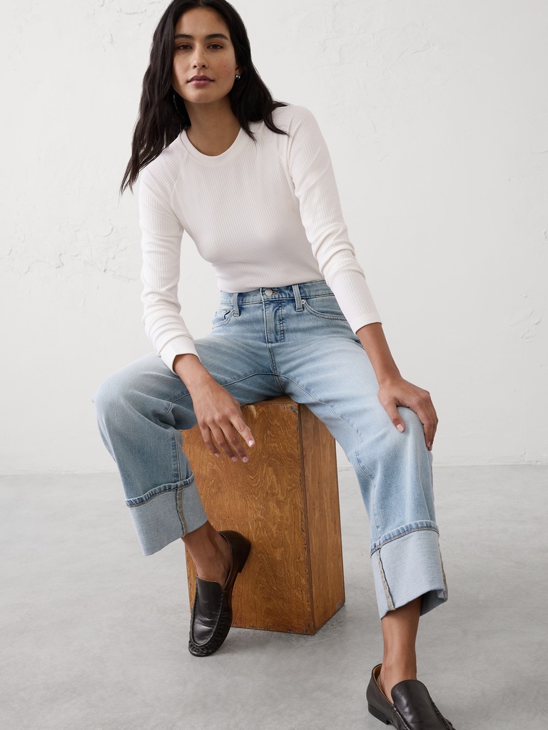 Brushed Ribbed T-Shirt