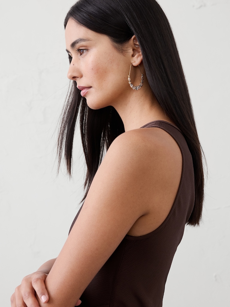 Shine Oval Wire Hoop Earrings