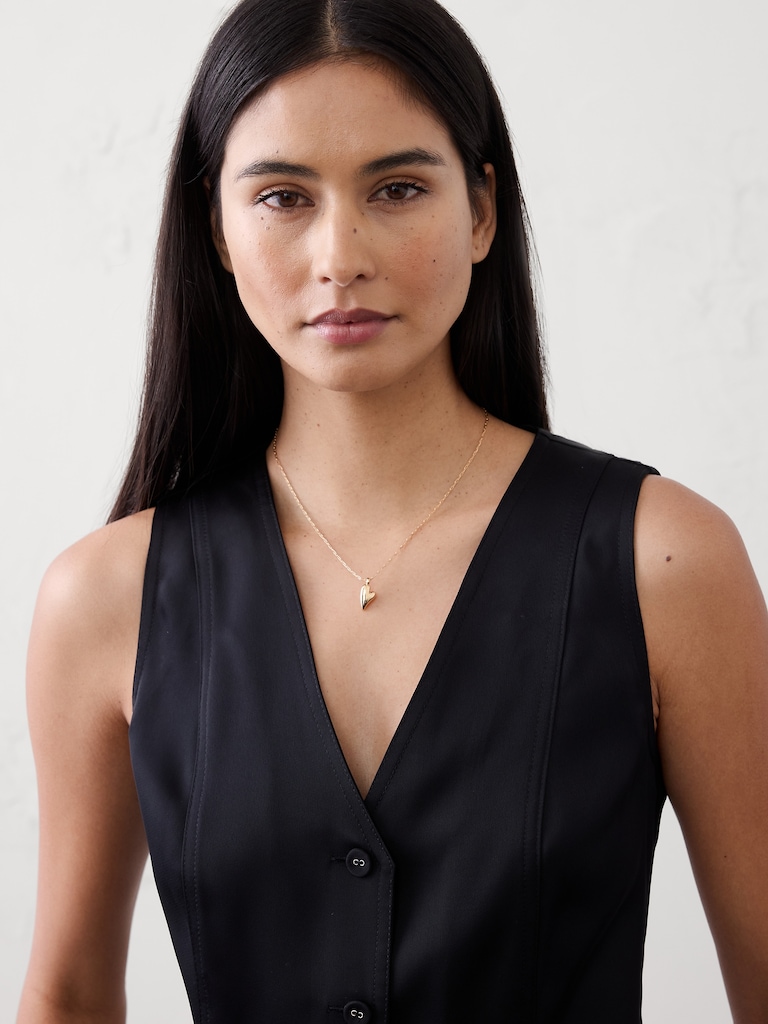 Mini Heart Pendant Delicate Chain Necklace