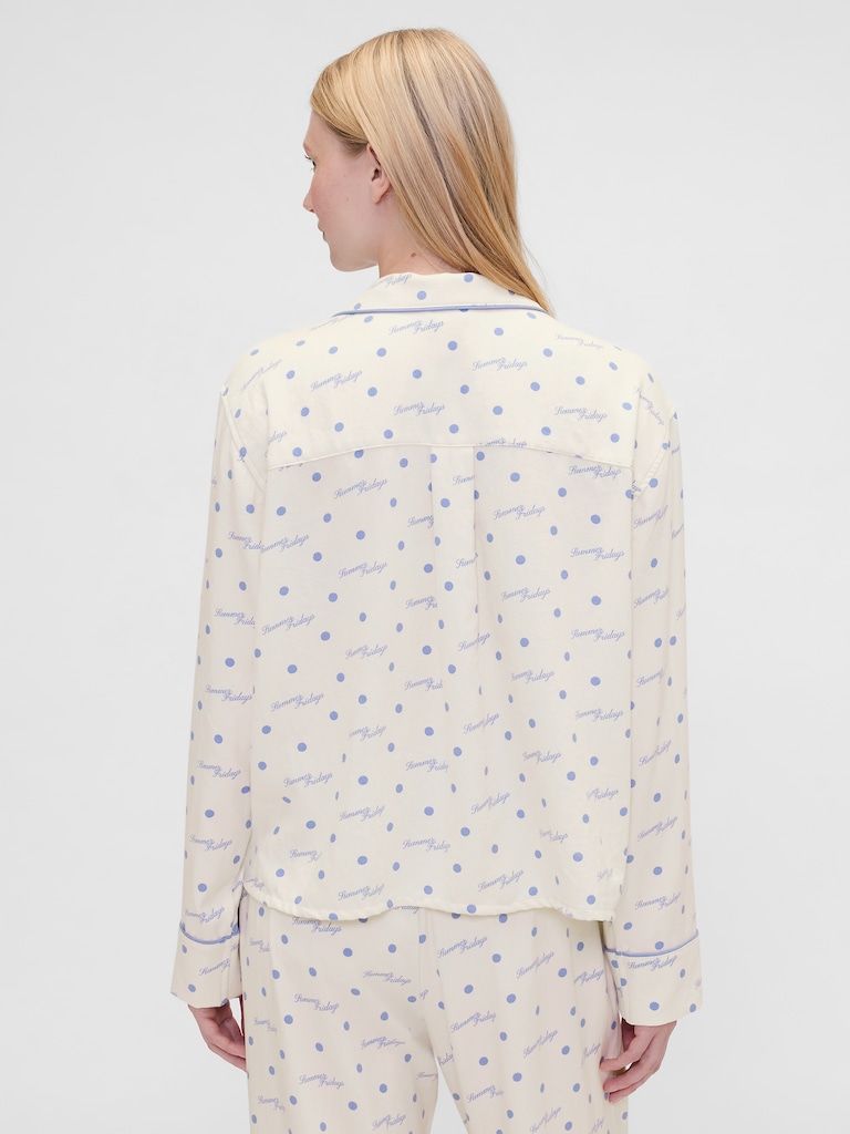 Gap × Summer Fridays Relaxed Flannel Dotted PJ Shirt