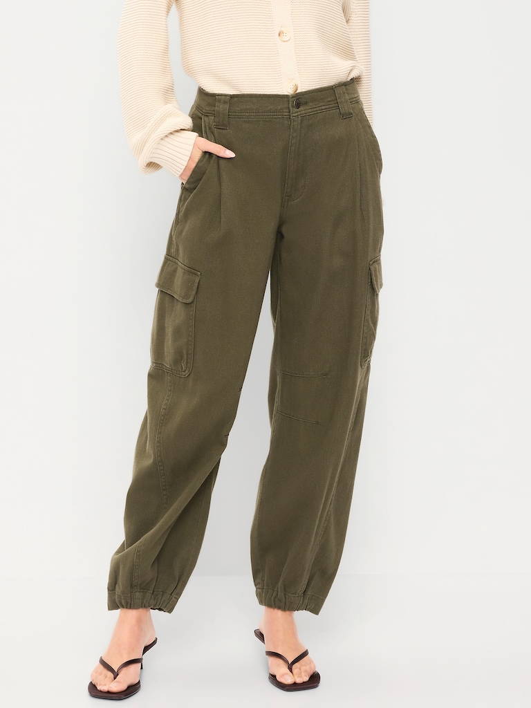 Twill Barrel Cargo Pants