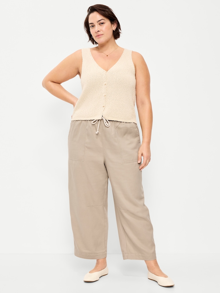 High-Waisted Utility Ankle Pants