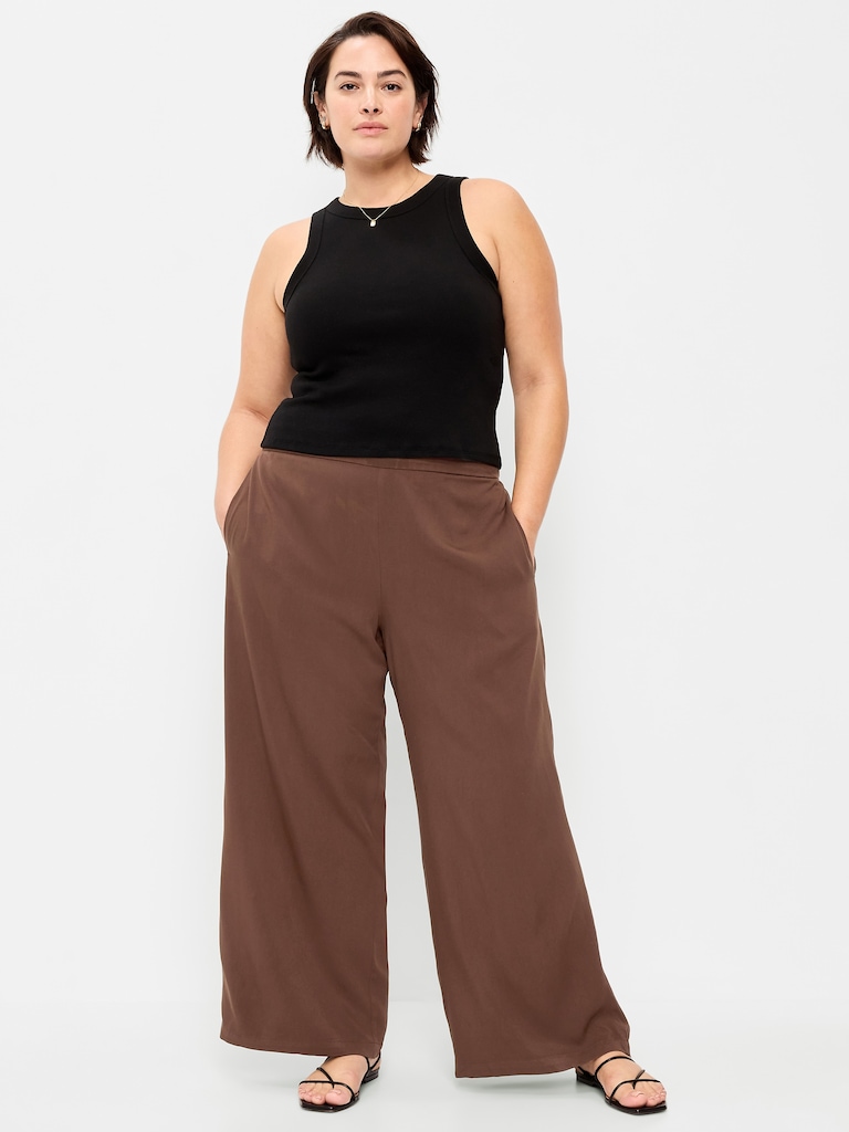 High-Waisted Playa Wide-Leg Pants