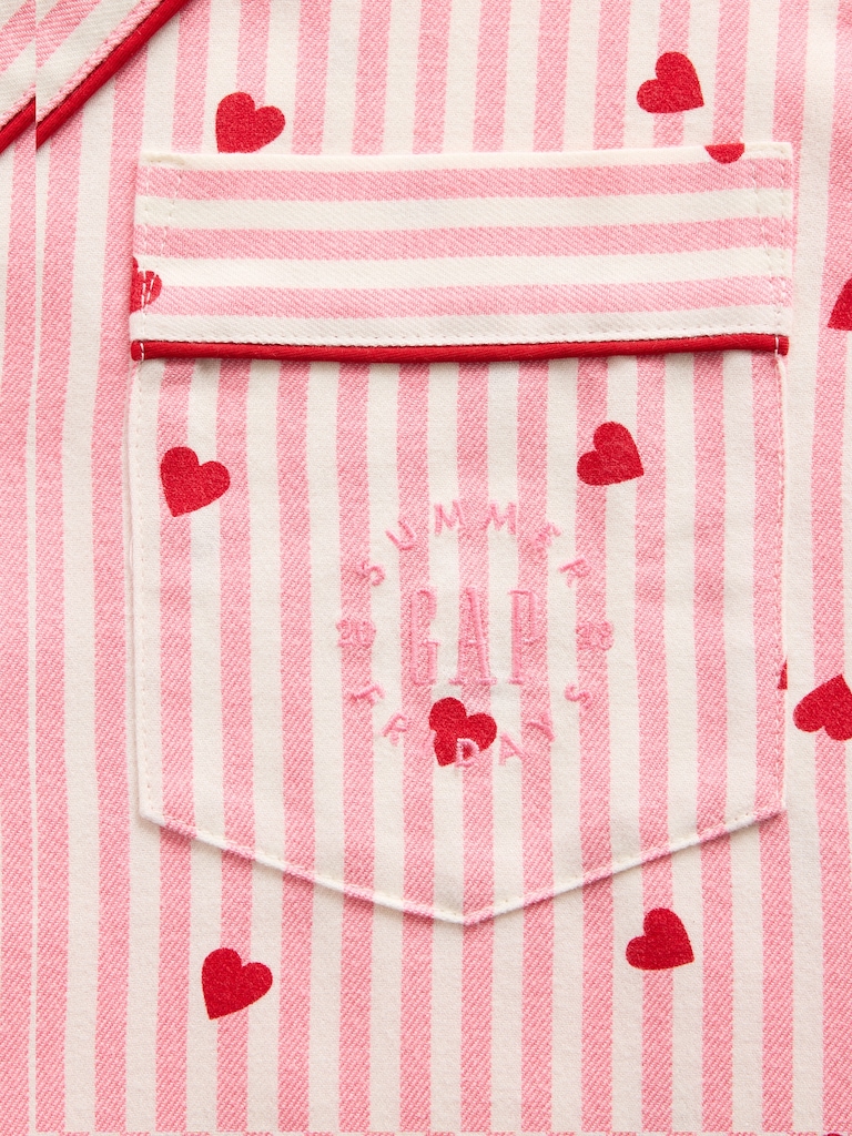Gap × Summer Fridays Relaxed Flannel Hearts PJ Shirt