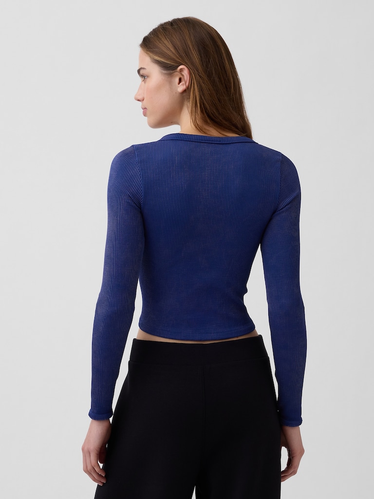 GapFit Seamless Rib Crop Top
