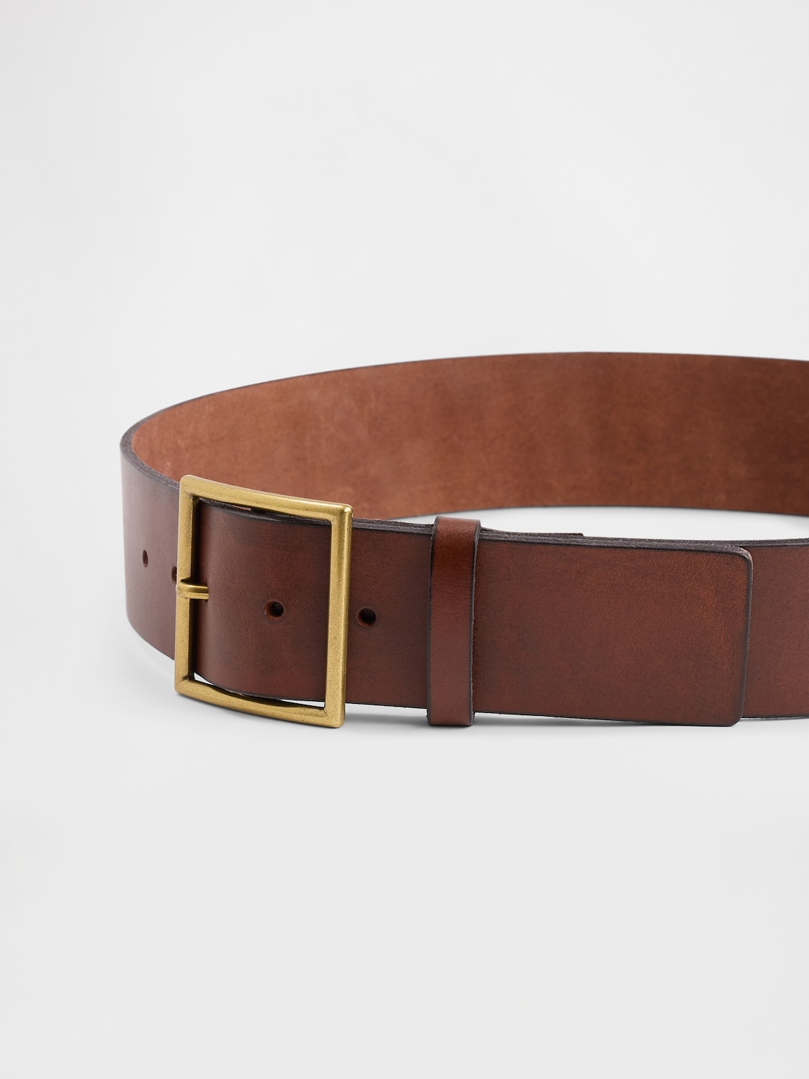 Leather Square-Buckle Belt