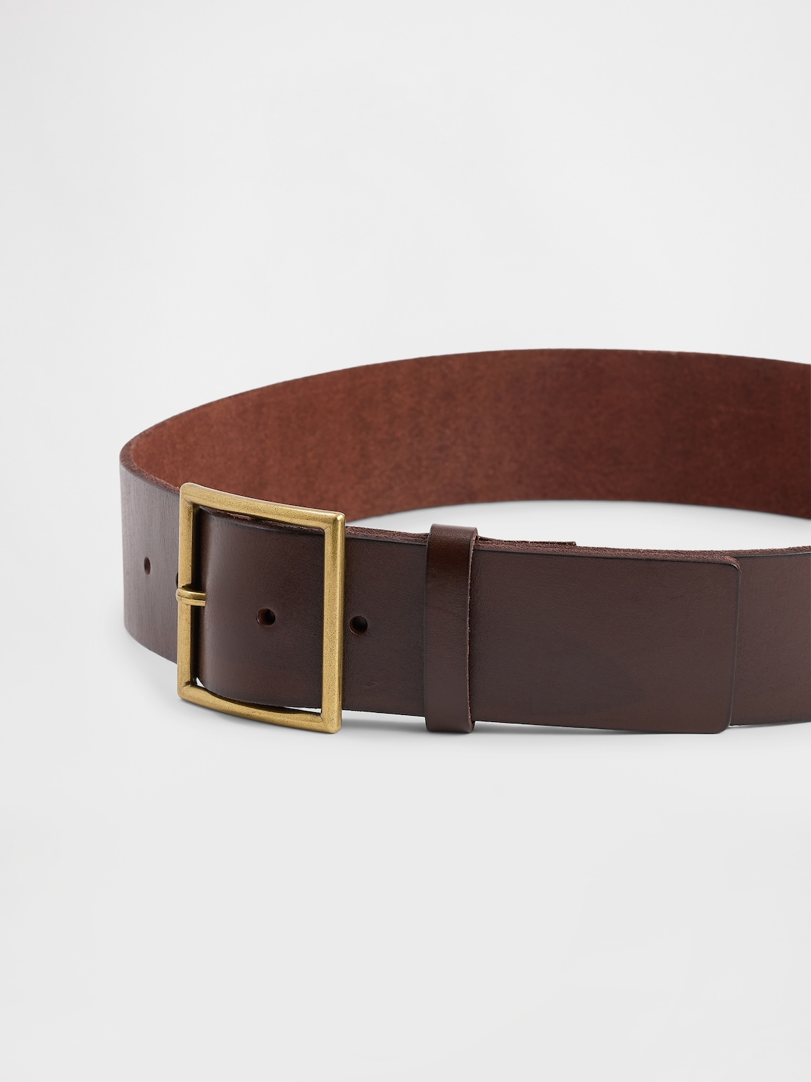 Leather Square-Buckle Belt