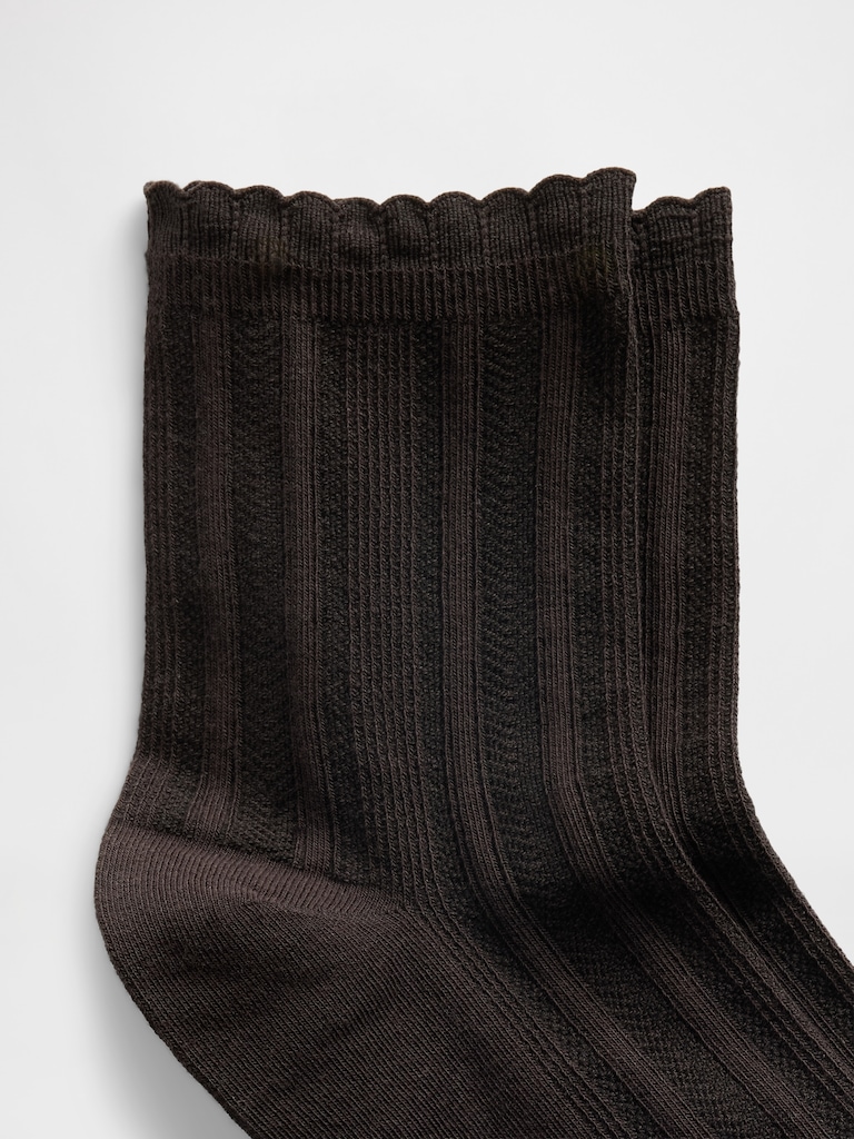 Pointelle Half Crew Socks