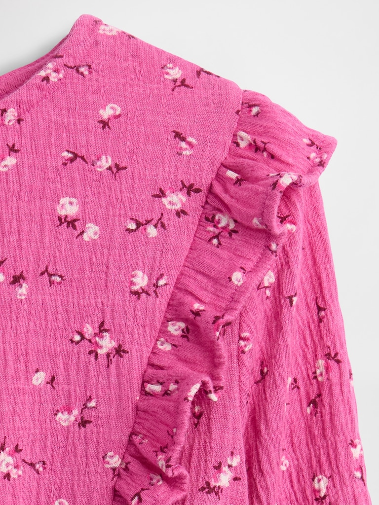 Kids Crinkle Knit Ruffle Top