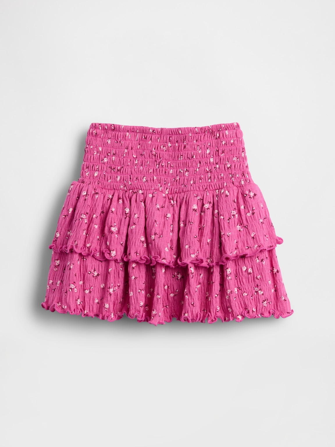 Kids Crinkle Knit Tiered Skort