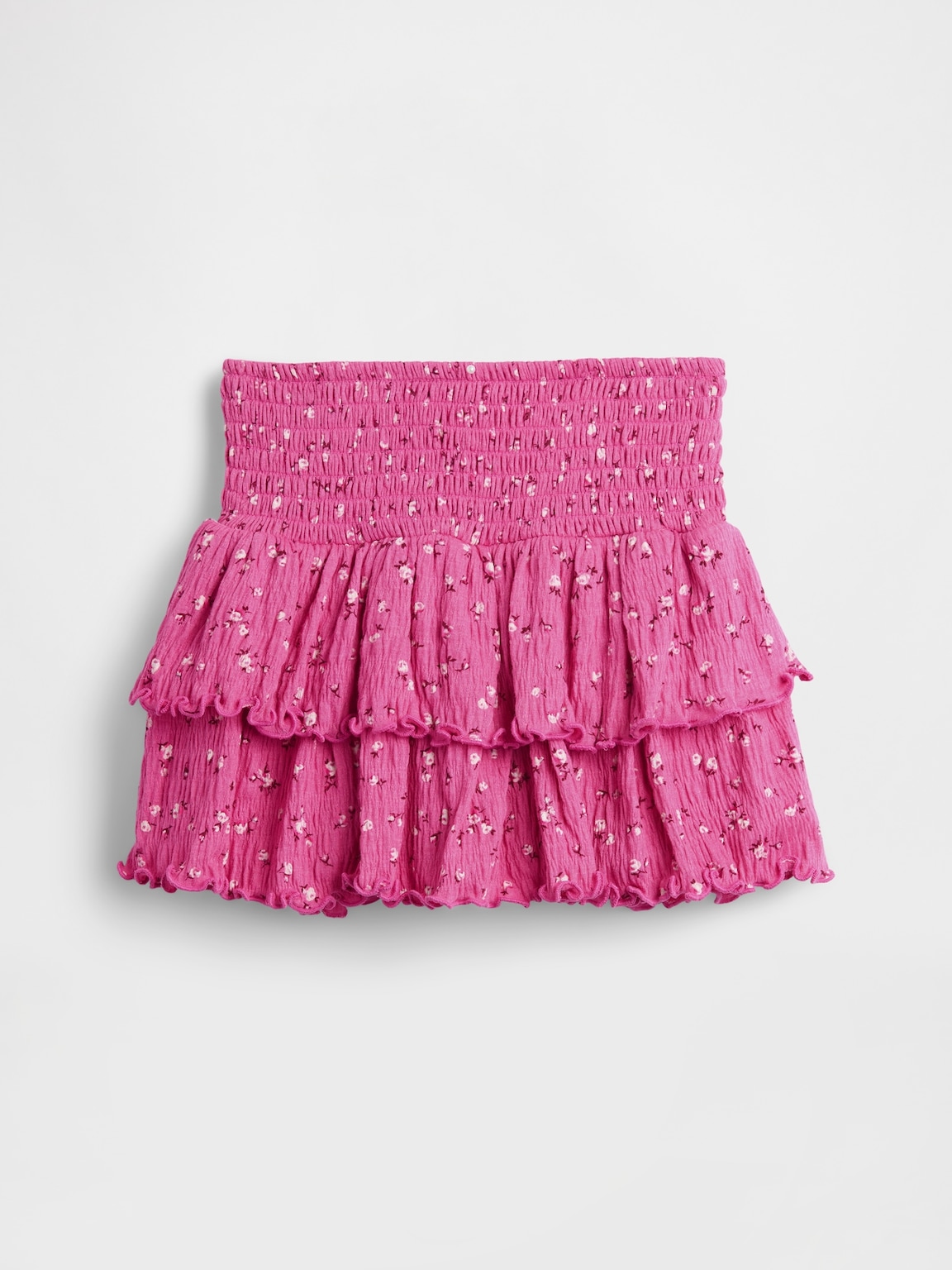 Kids Crinkle Knit Tiered Skort