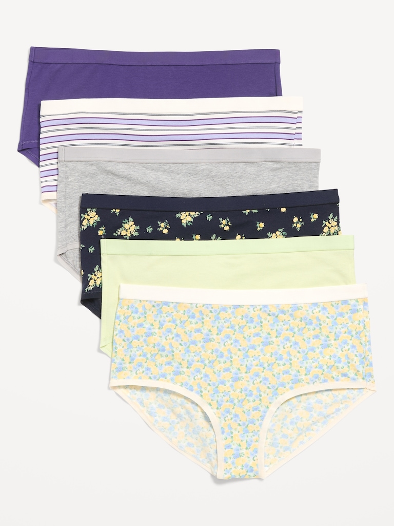 High-Waisted Everyday Brief Cotton Underwear 6-Pack