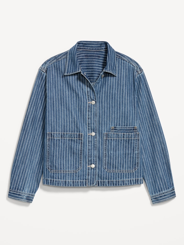 Cropped Jean Chore Jacket
