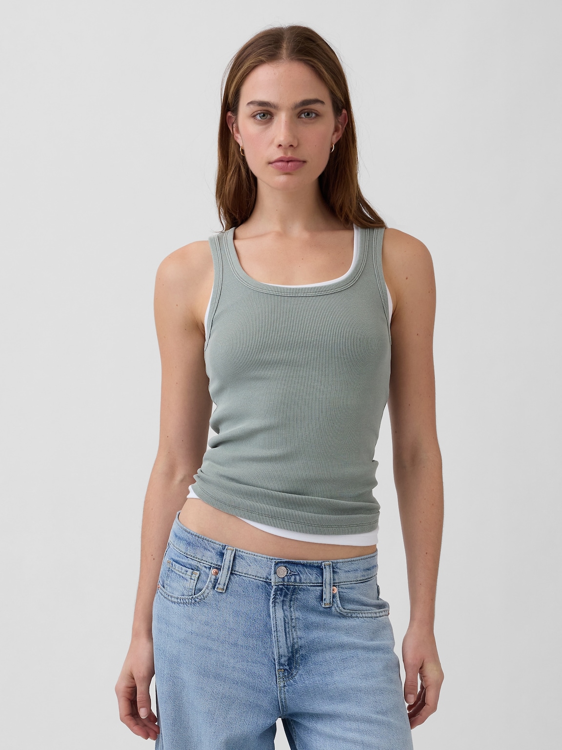 Rib Scoop Tank Top