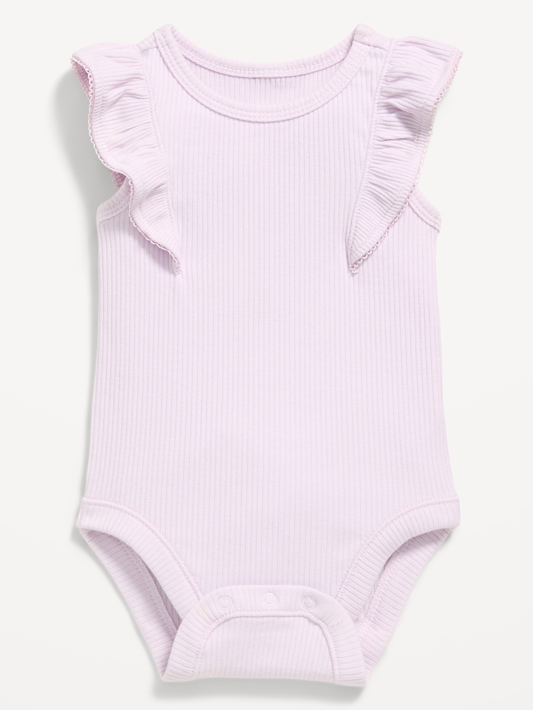 Ruffle-Trim Ribbed Bodysuit for Baby