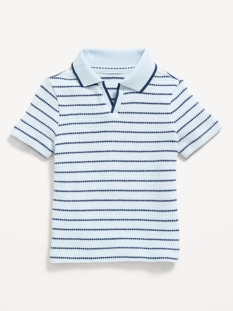 Textured-Knit Striped Polo Shirt for Toddler Boys