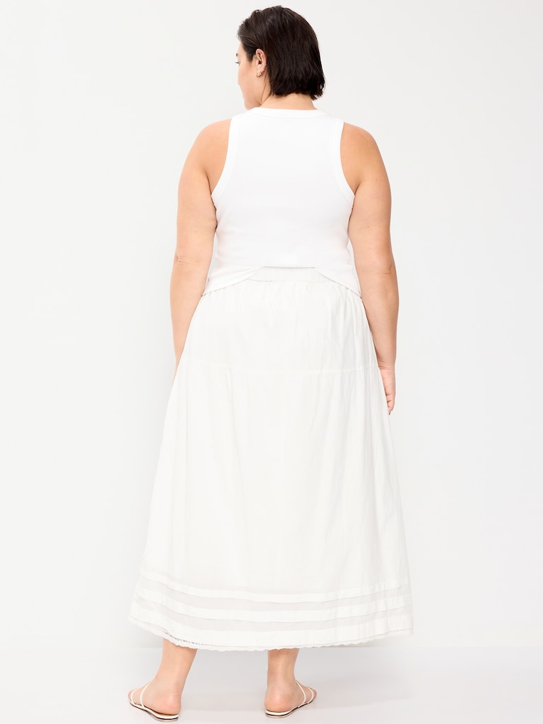 Lace-Trim Maxi Skirt