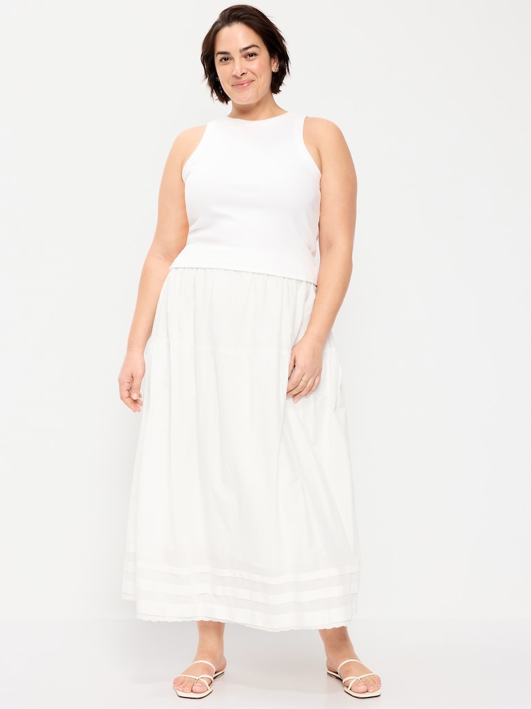 Lace-Trim Maxi Skirt