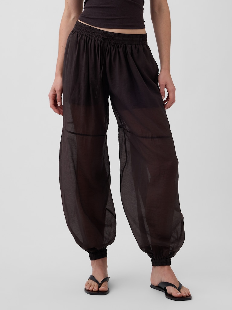 Sheer Parachute Joggers