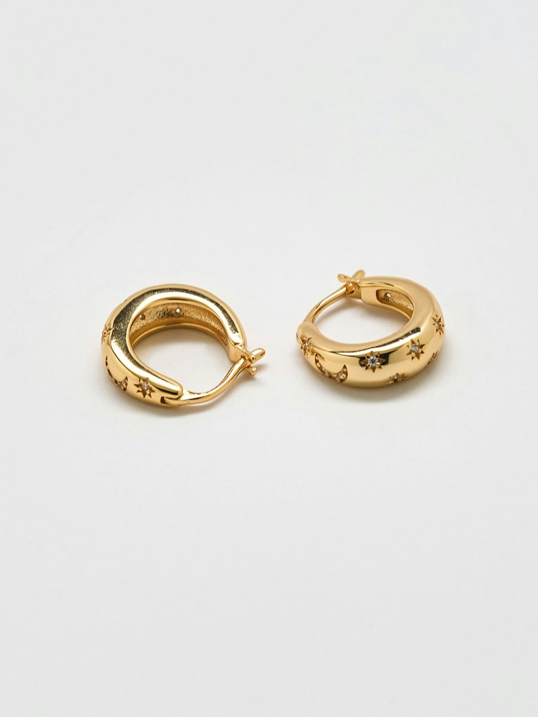 Admiral Row Moon And Star Gold Hoop Earrings