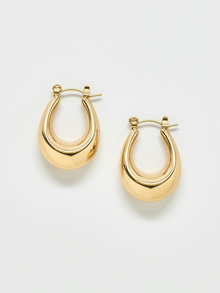 Admiral Row Gold Oval Hoop Earrings