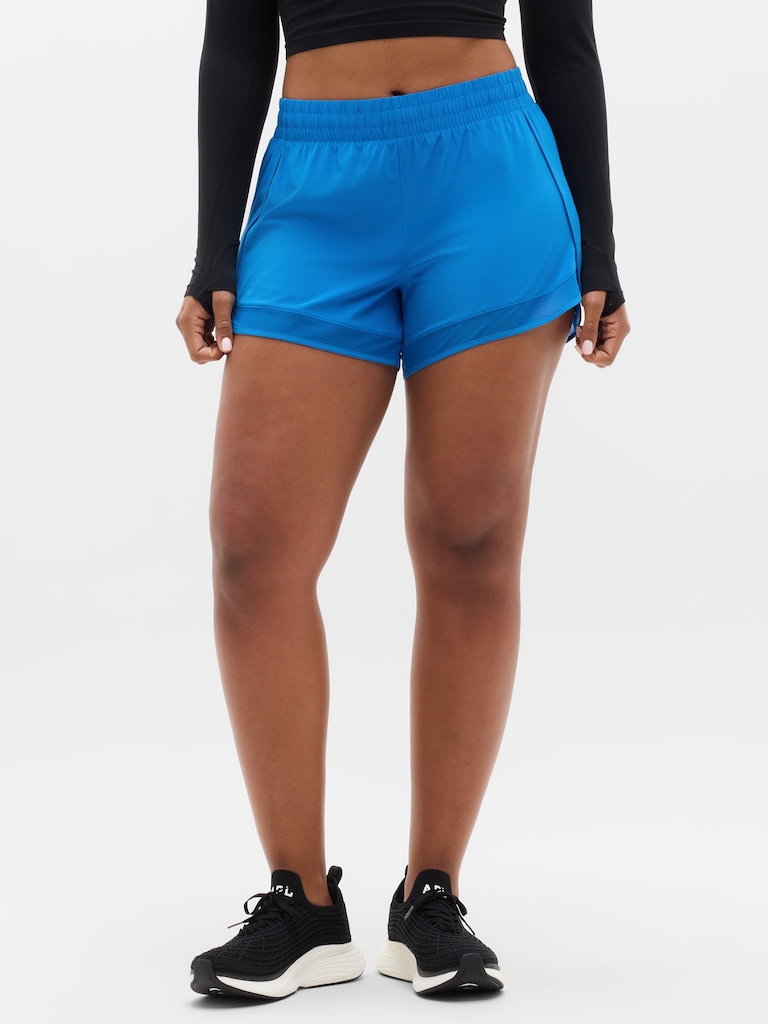 Mesh Racer Run Mid Rise 4" Short