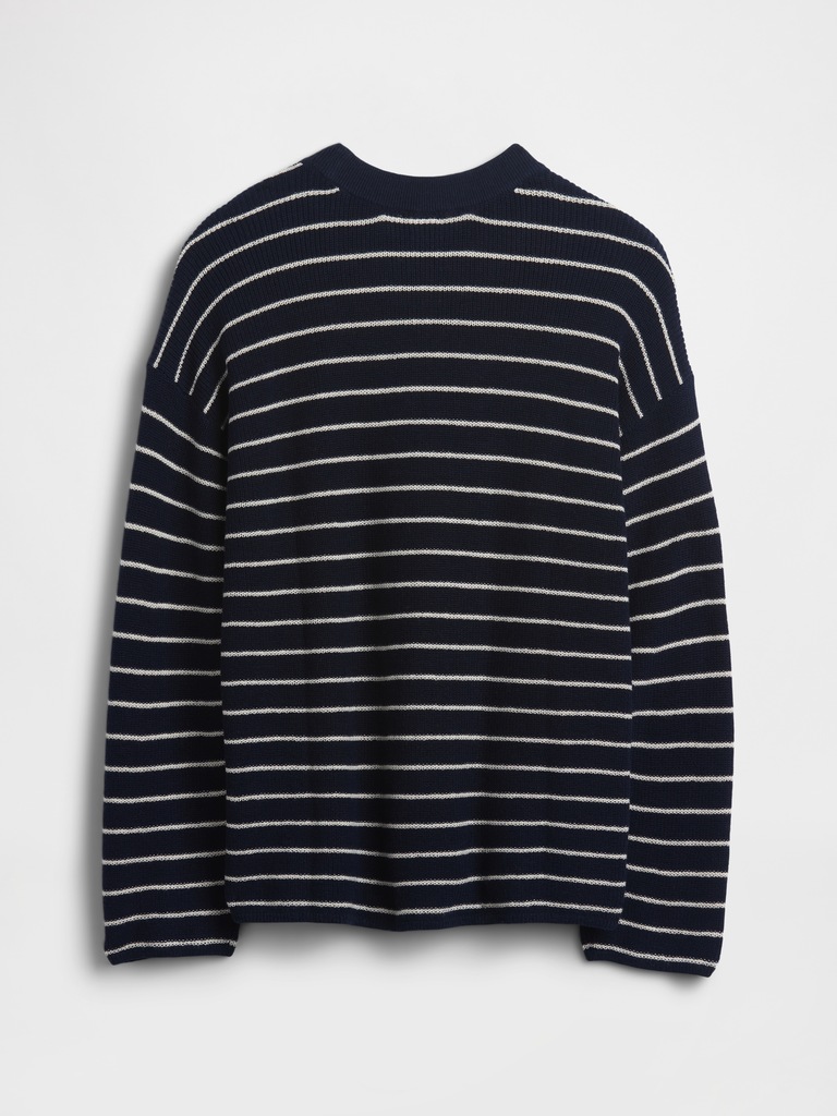 Kids Oversized Stripe Shaker-Stitch Sweater