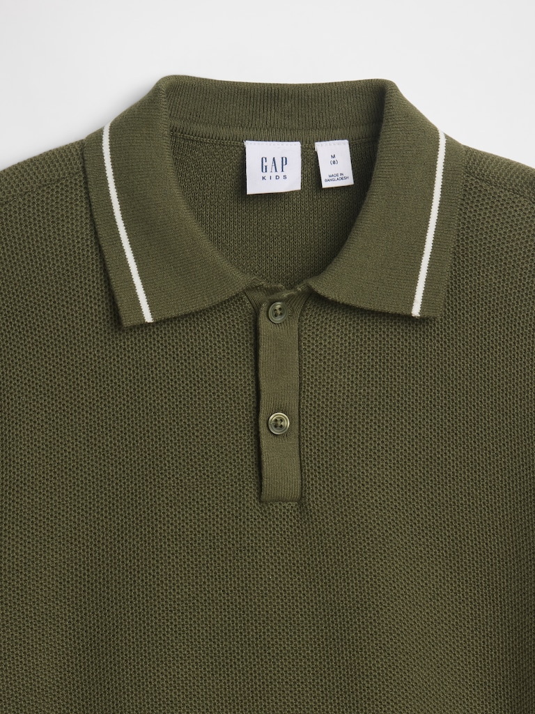 Kids Relaxed Sweater Polo Shirt
