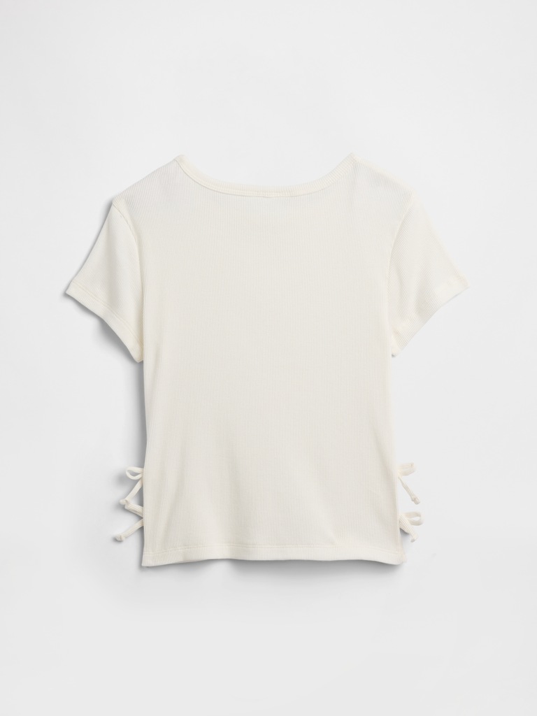 Kids Ribbed Side-Tie T-Shirt